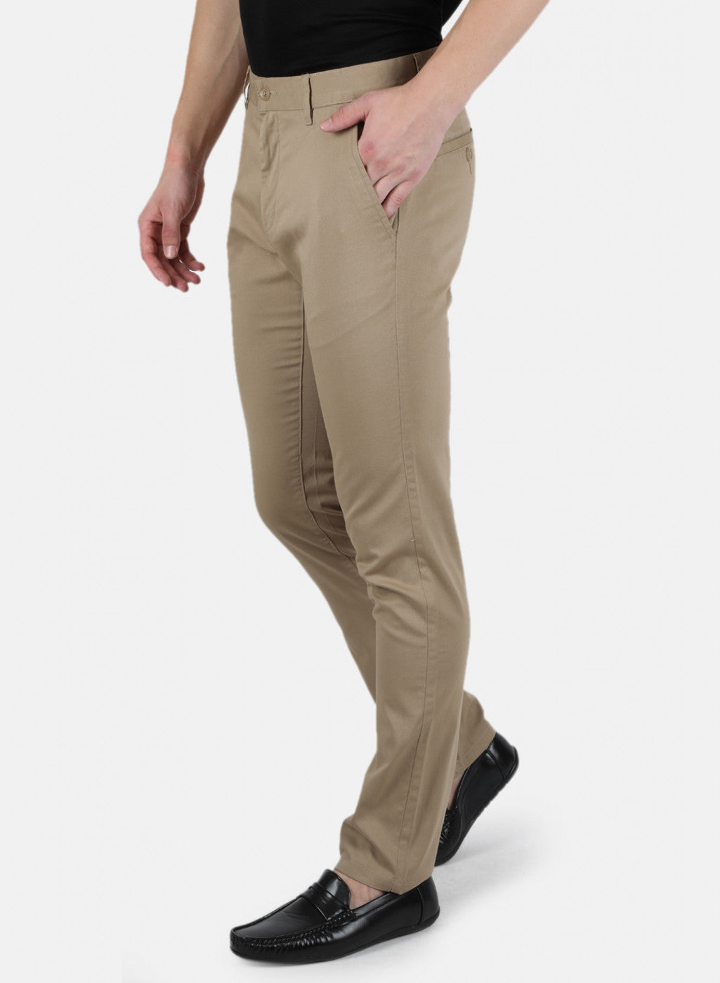 Men Beige Smart Fit Trouser