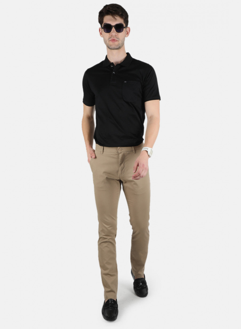 Men Beige Smart Fit Trouser