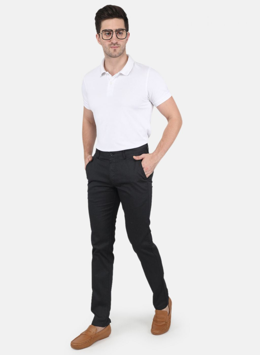 Men Black Smart Fit Trouser