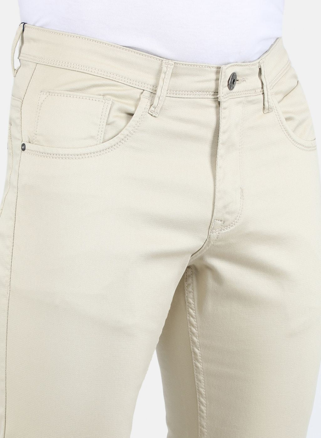 Men Beige Smart Fit Trouser