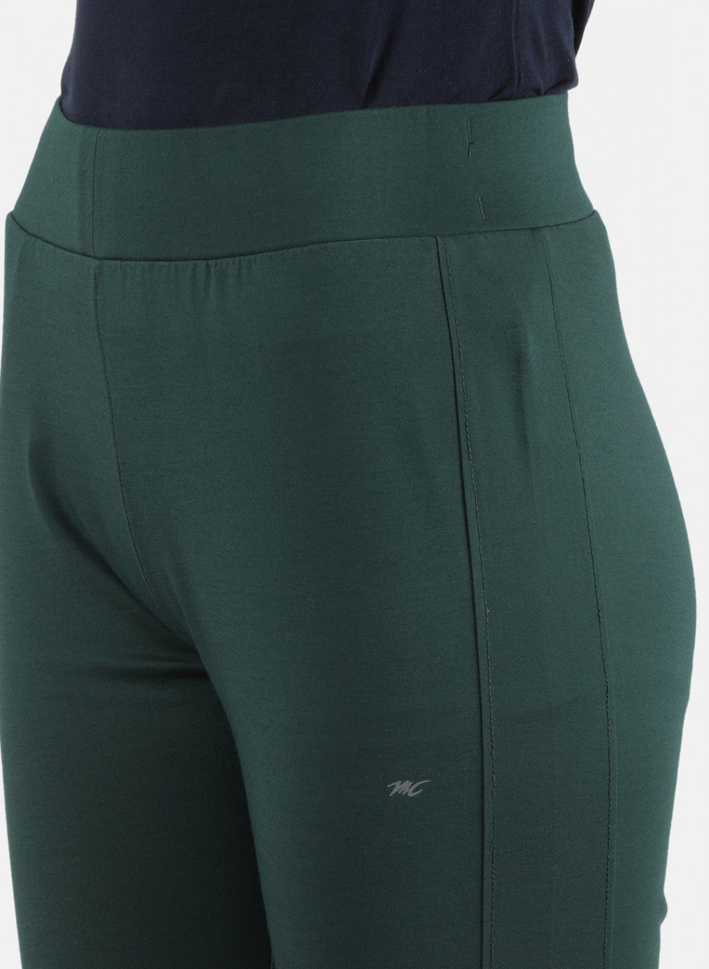 Women Green Plain Capri