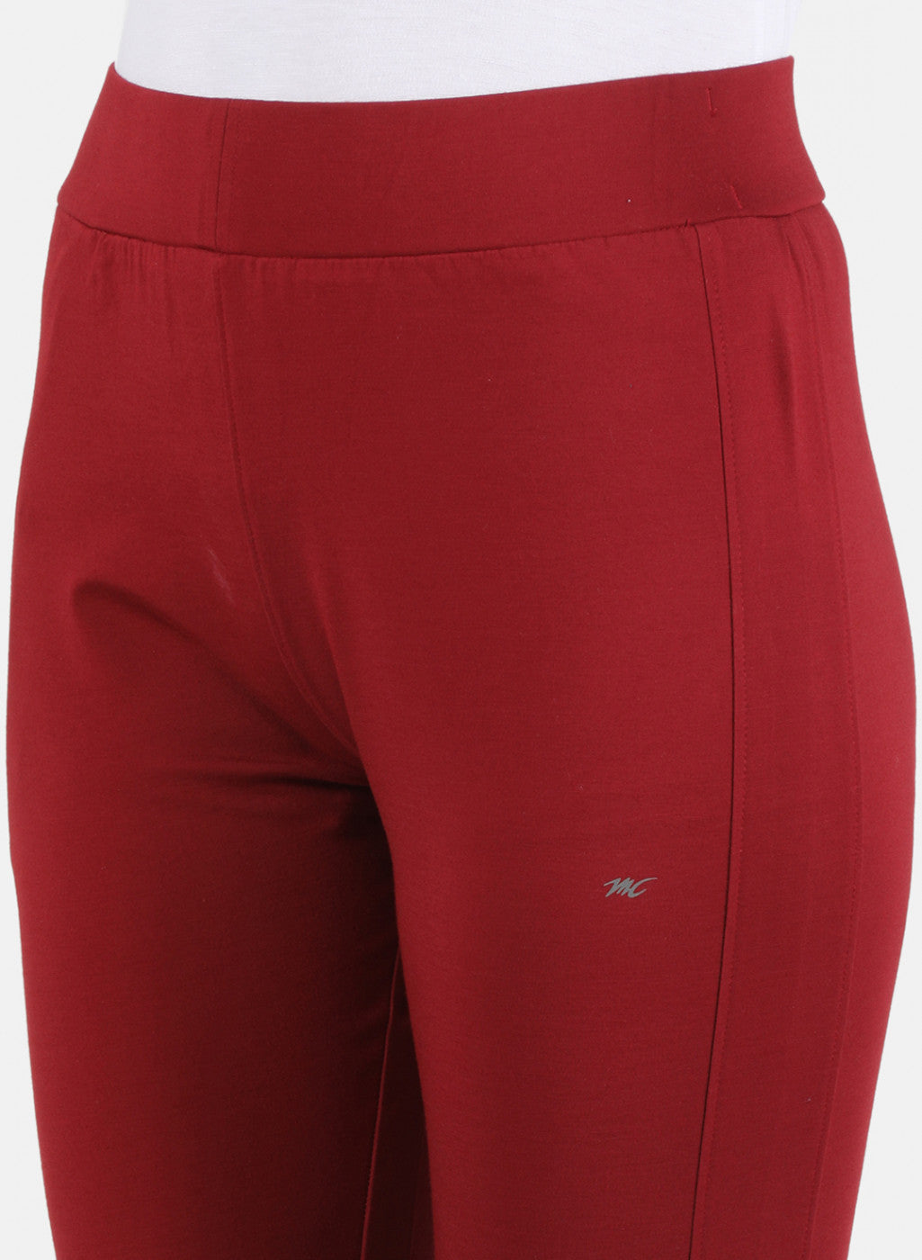 Women Maroon Plain Capri