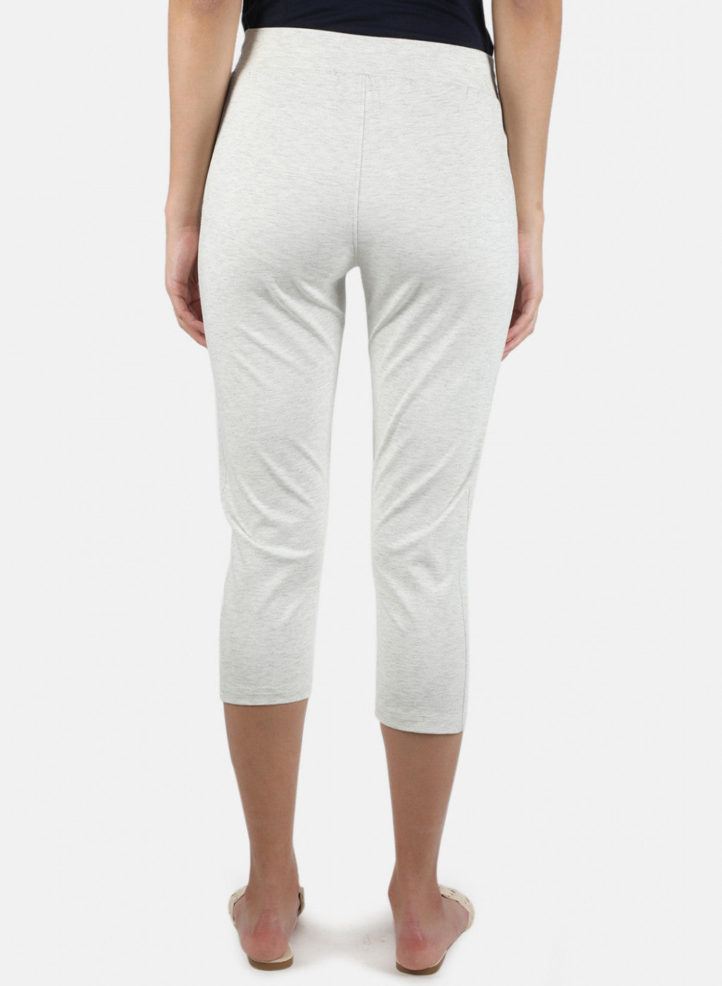 Women Grey Plain Capri