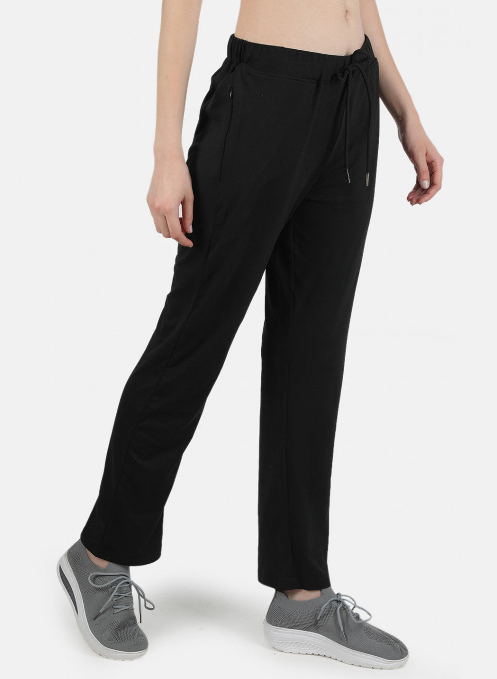 Women Black Plain Lower