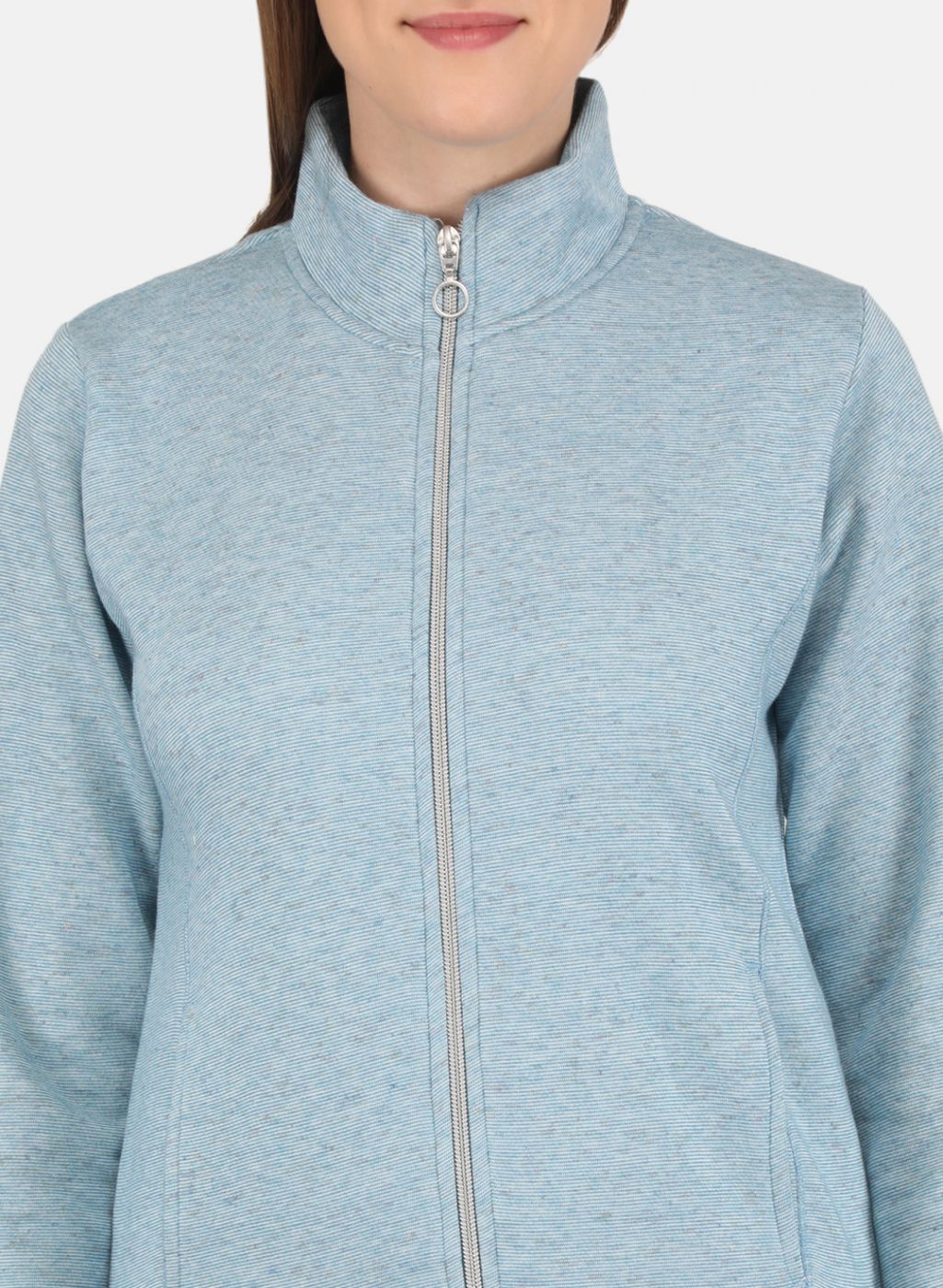 Women Blue Stripe Sweatshirt