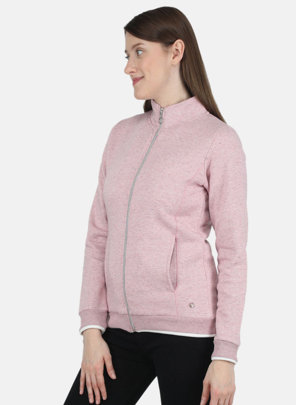 Women Pink Stripe Sweatshirt