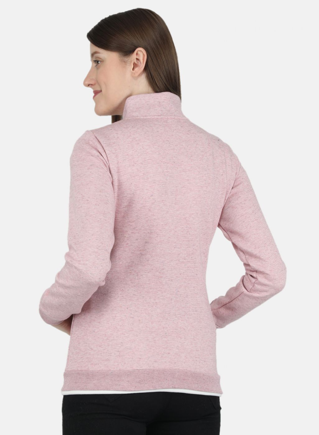 Women Pink Stripe Sweatshirt