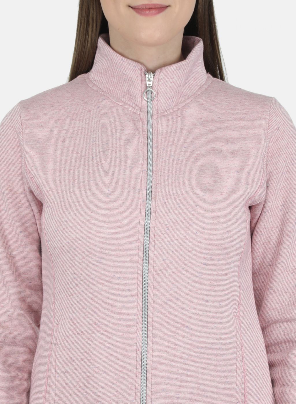 Women Pink Stripe Sweatshirt