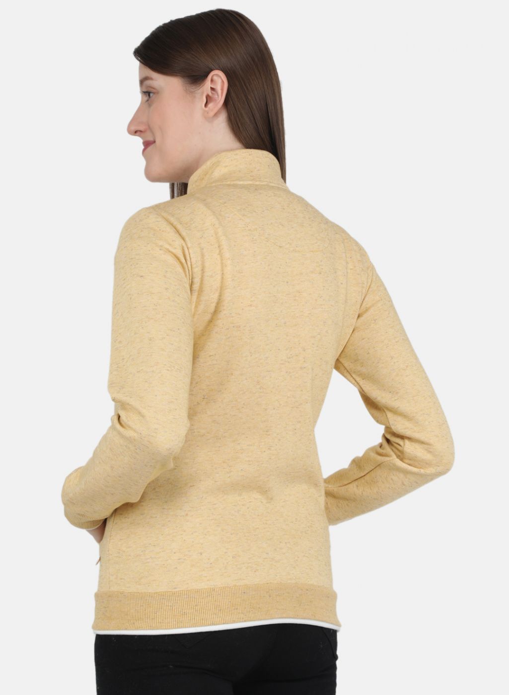 Women Yellow Stripe Sweatshirt