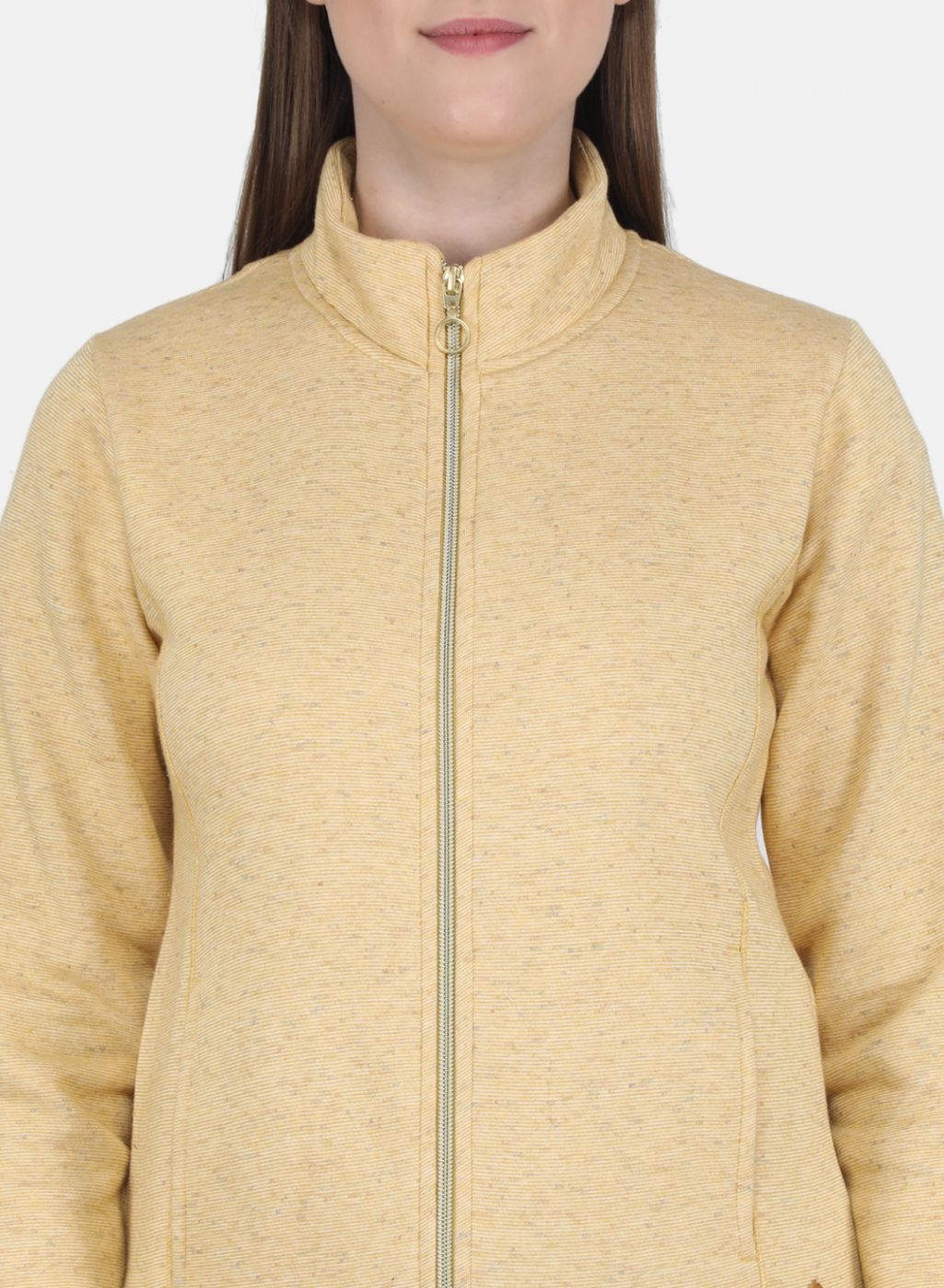 Women Yellow Stripe Sweatshirt