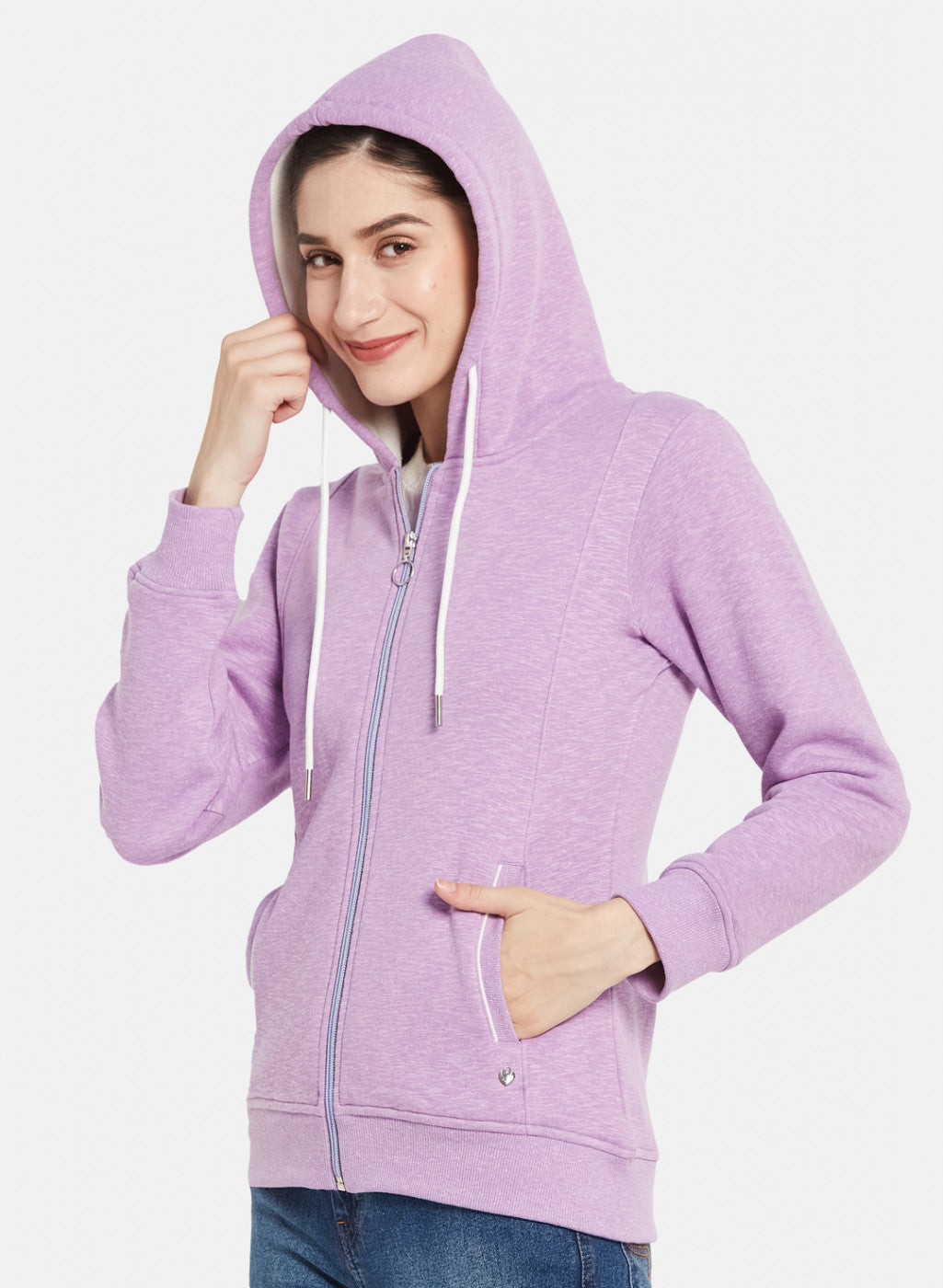 Women Purple Solid Sweatshirt