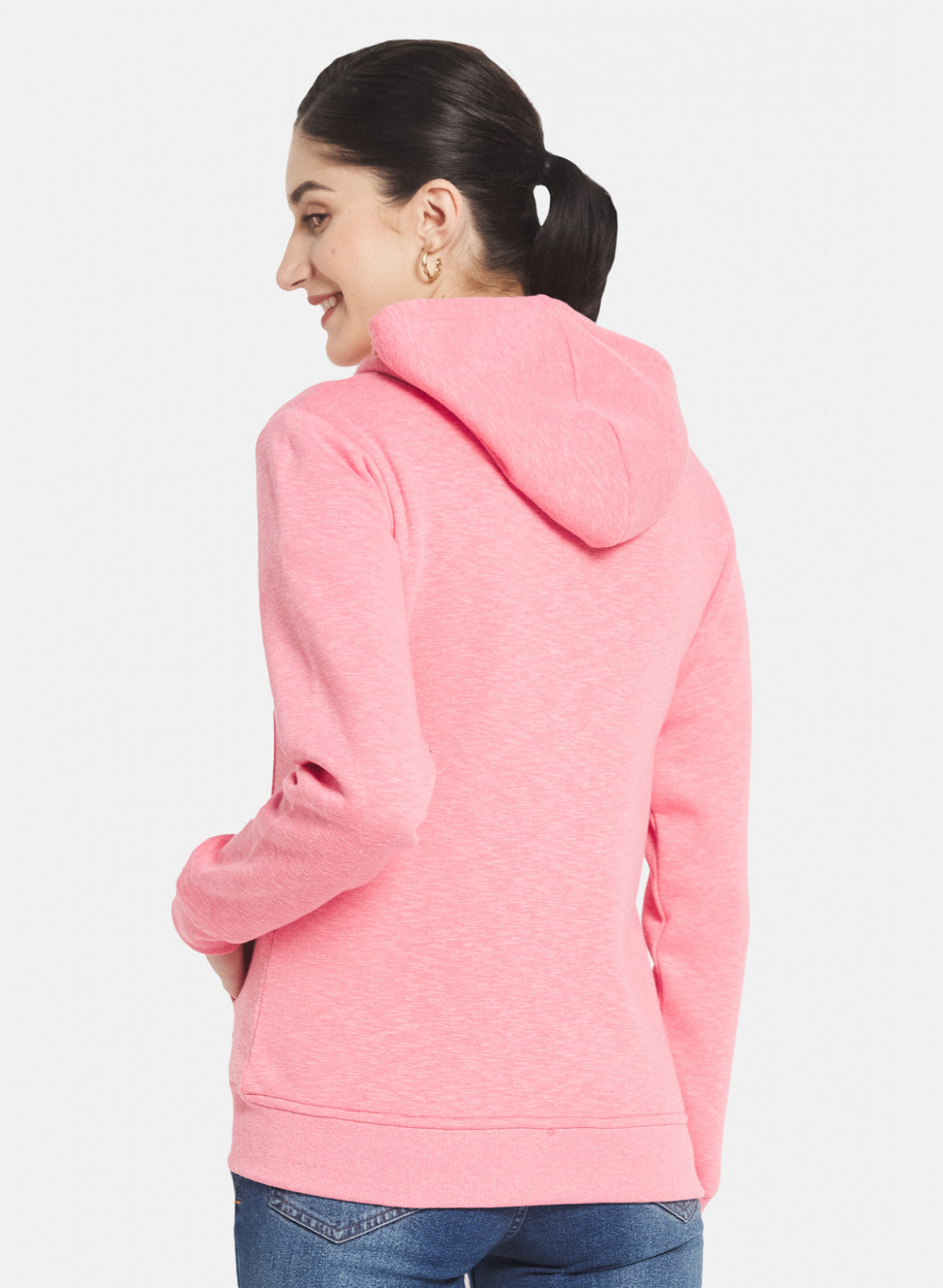 Women Pink Solid Sweatshirt