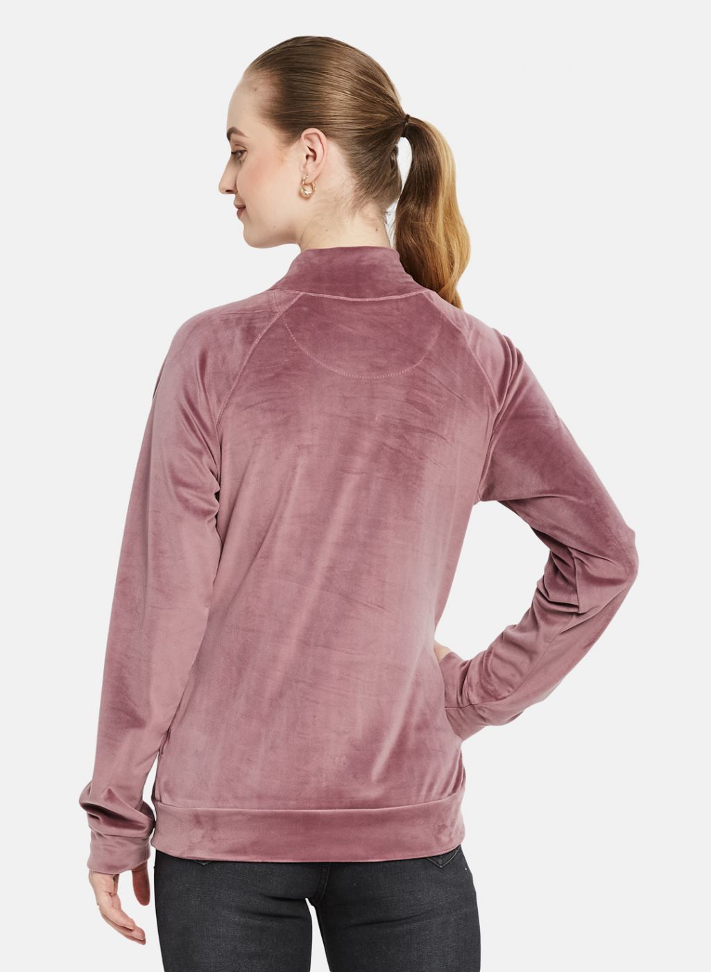 Women Purple Solid Sweatshirt