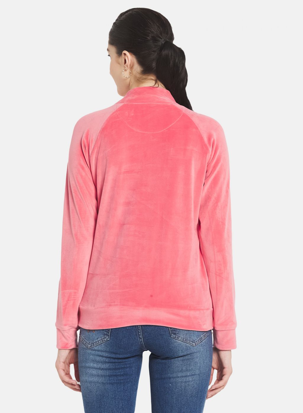 Women Pink Solid Sweatshirt