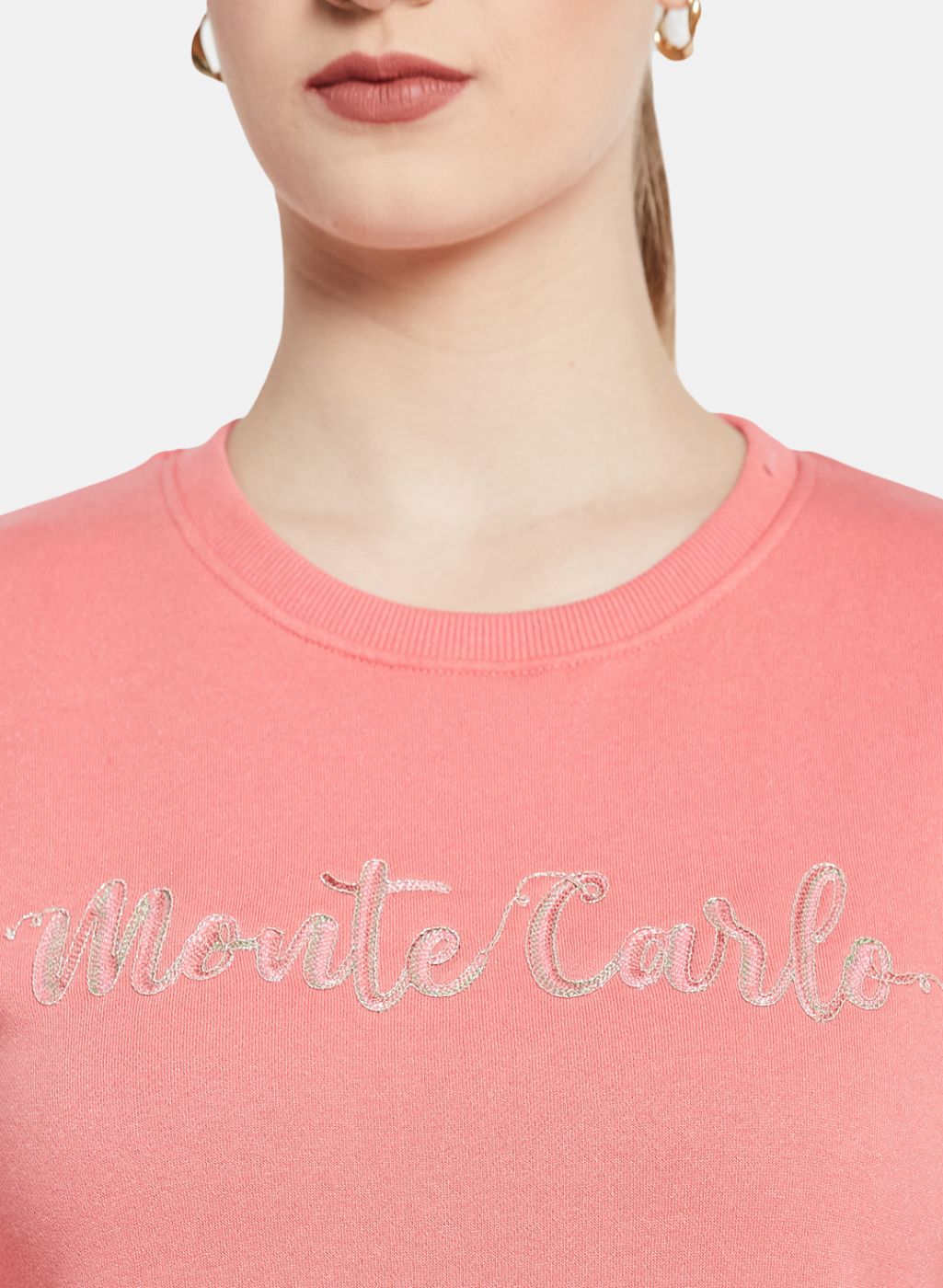 Women Pink Embroidered Sweatshirt