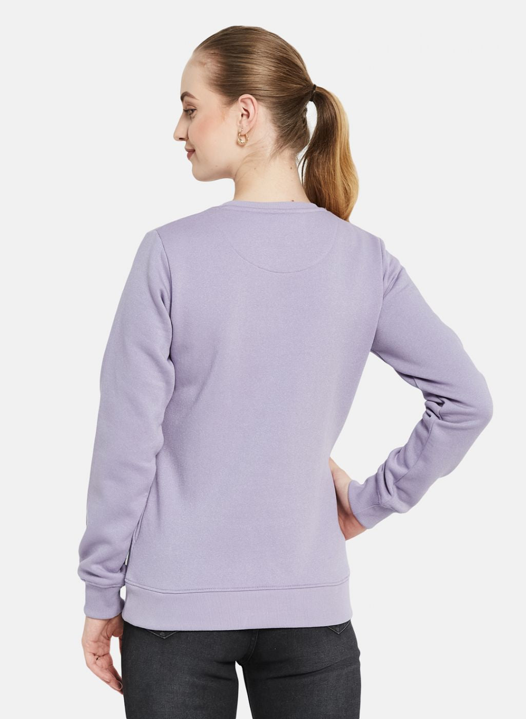 Women Purple Embroidered Sweatshirt