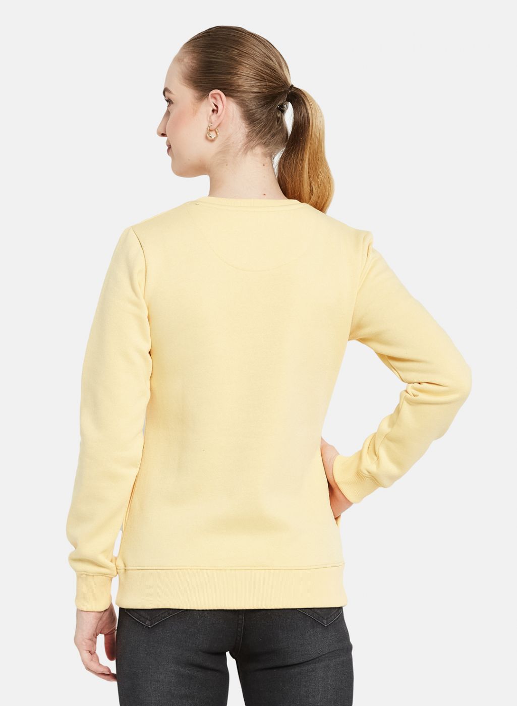 Women Yellow Embroidered Sweatshirt