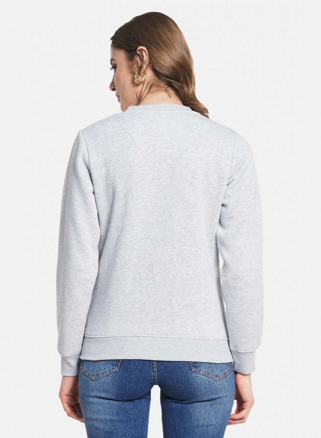 Women Grey Solid Sweatshirt