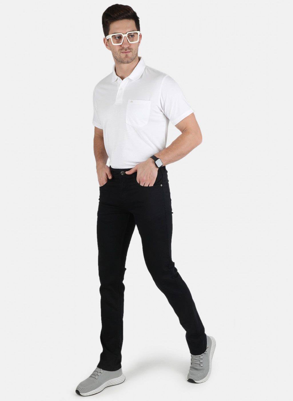 Men Black Narrow Fit Denim