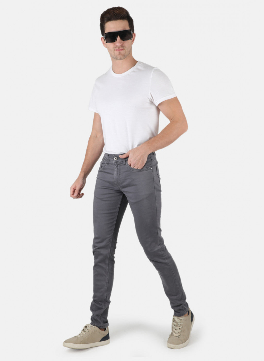 Men Grey Skinny Fit Denim