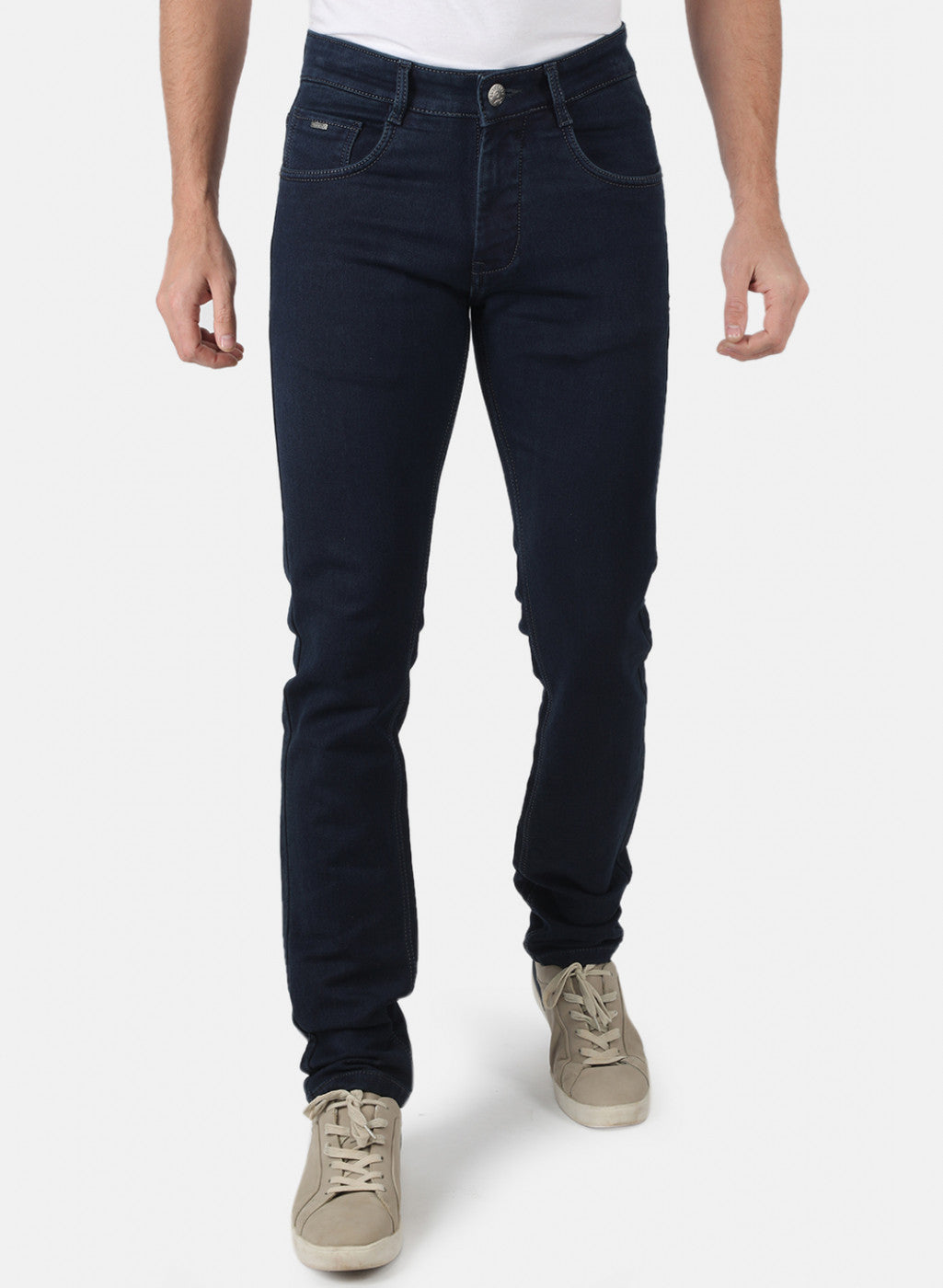 Men Navy Blue Narrow Fit Denim