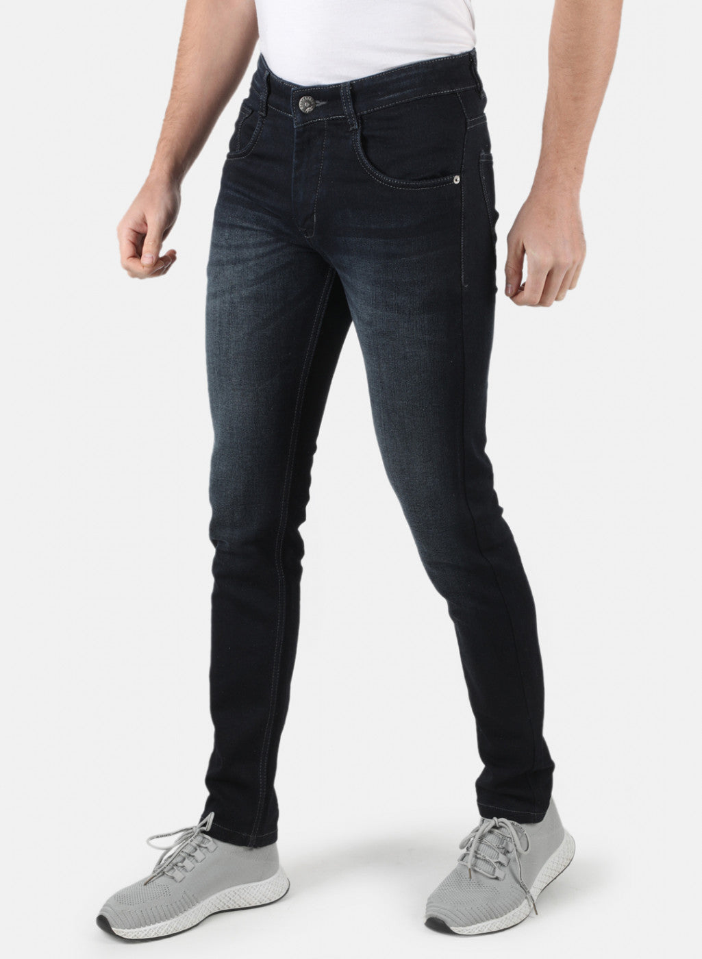 Men Navy Blue Skinny Fit Denim