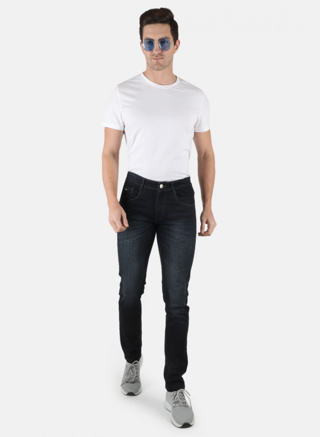 Men Navy Blue Skinny Fit Denim