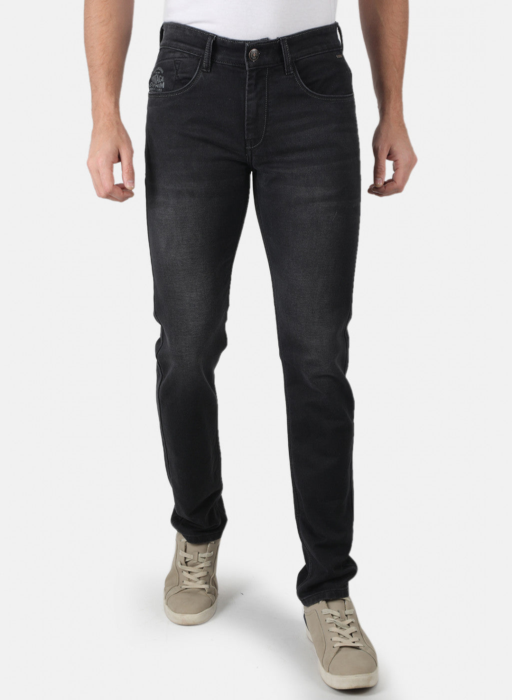 Men Black Narrow Fit Denim