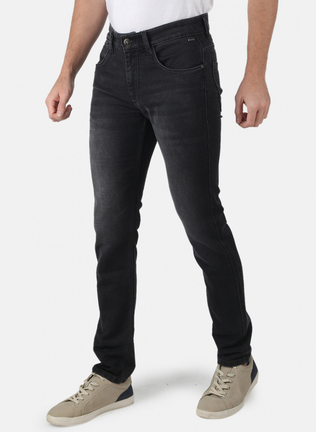 Men Black Narrow Fit Denim