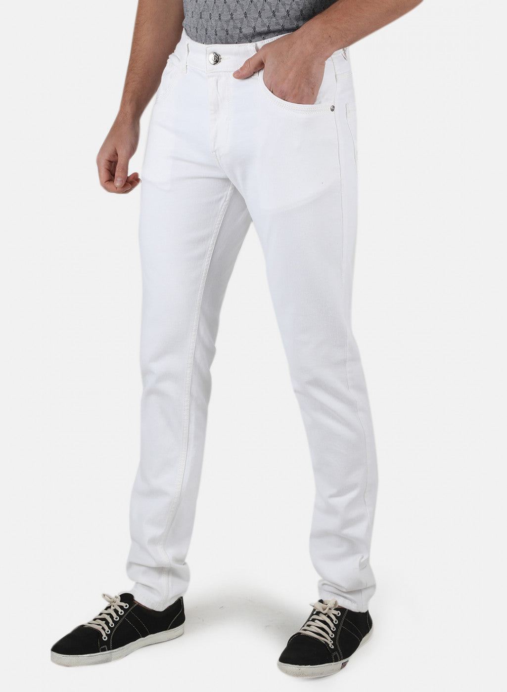 Men White Skinny Fit Denim