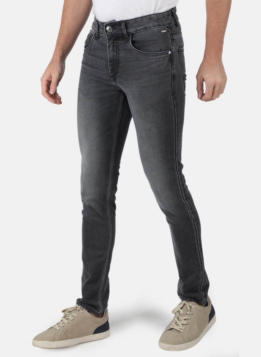 Men Grey Narrow Fit Denim