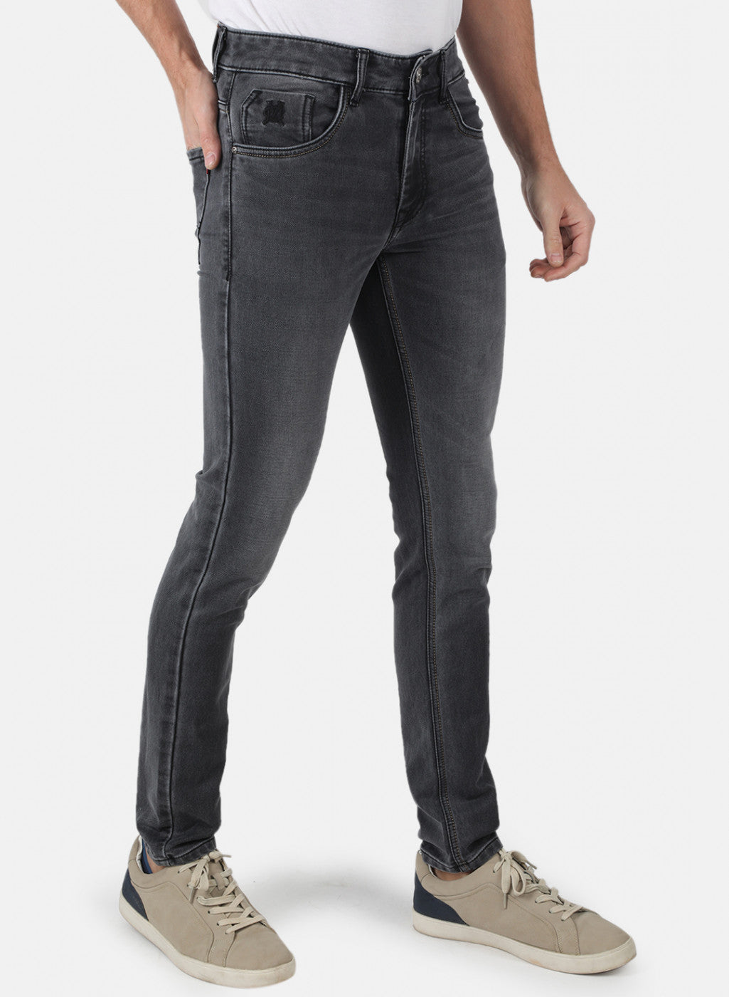 Men Grey Narrow Fit Denim