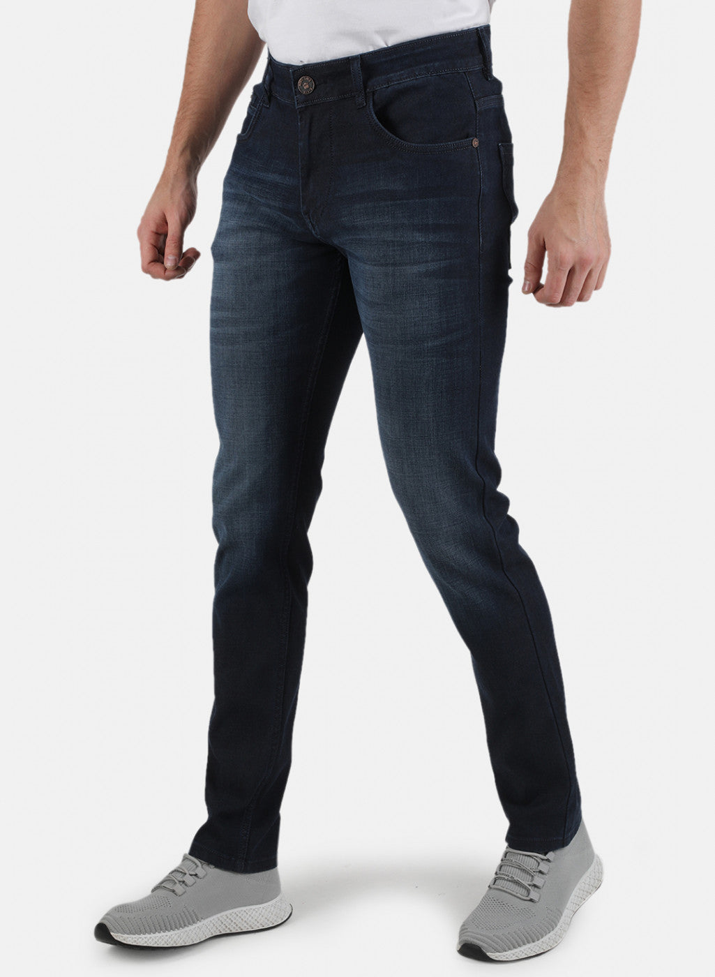 Men Navy Blue Skinny Fit Denim