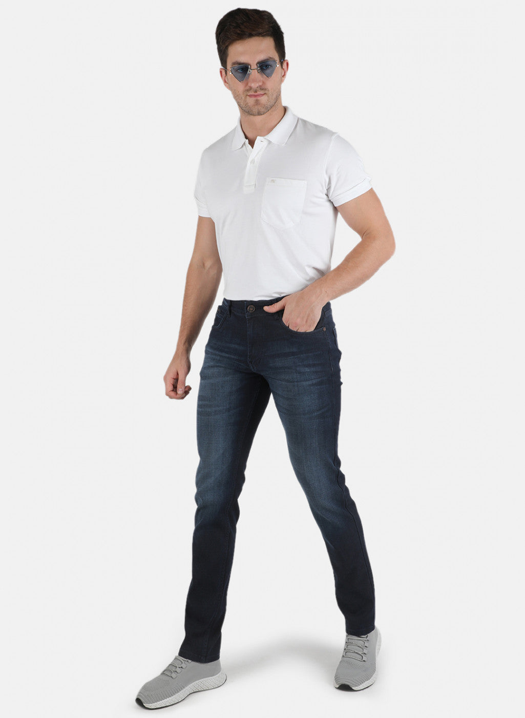 Men Navy Blue Skinny Fit Denim