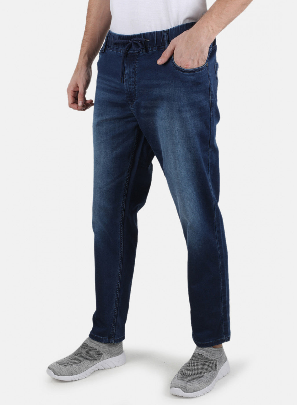 Men Blue Regular Fit Denim Jogger