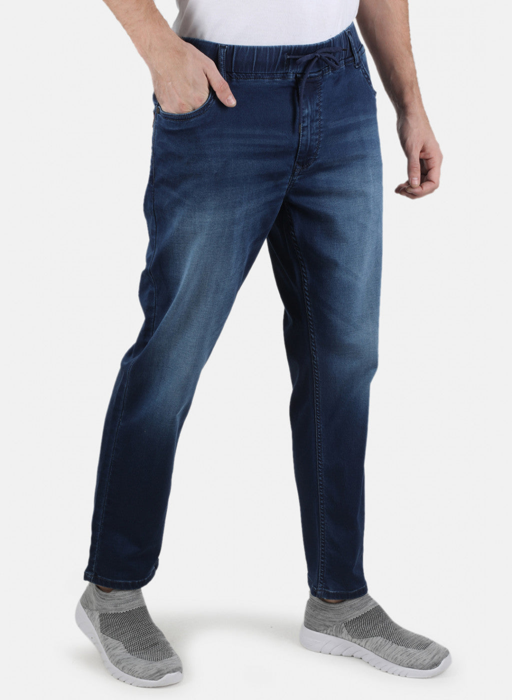 Men Blue Regular Fit Denim Jogger