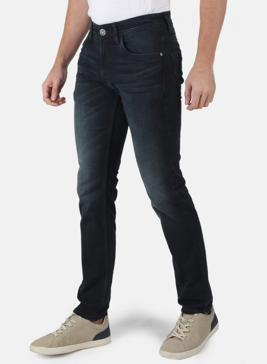 Men Black Narrow Fit Denim