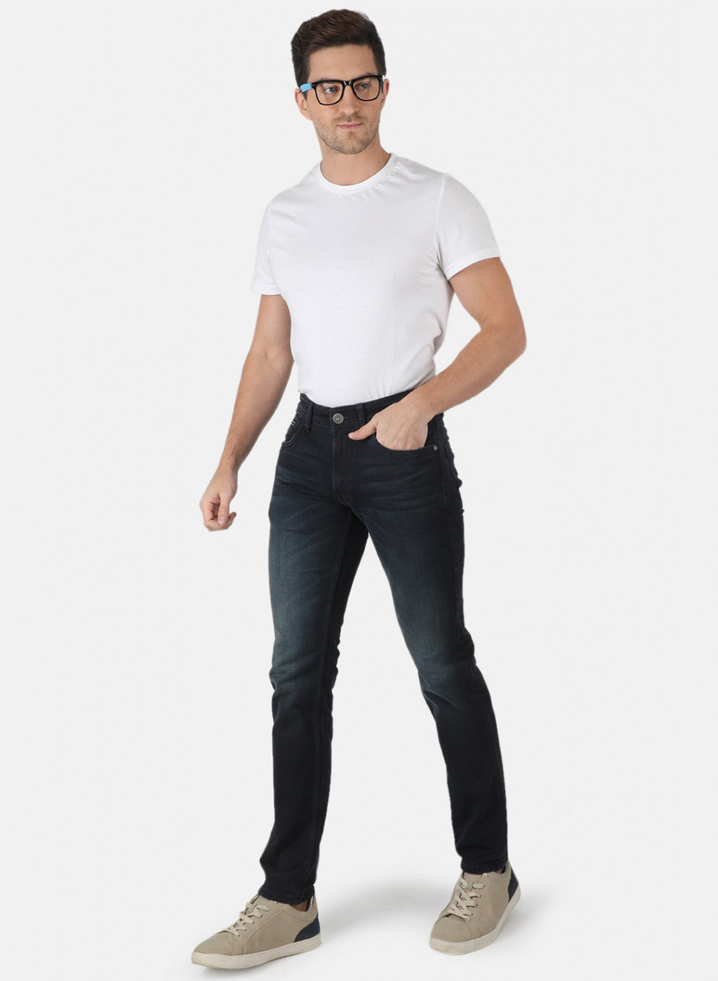 Men Black Narrow Fit Denim