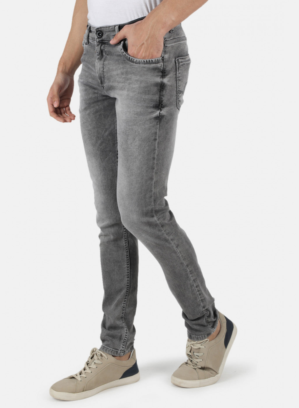 Men Grey Skinny Fit Denim