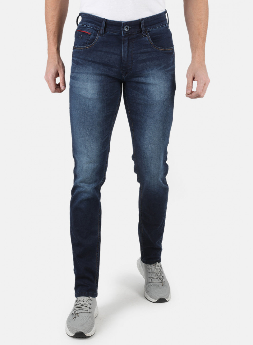 Men Navy Blue Skinny Fit Denim