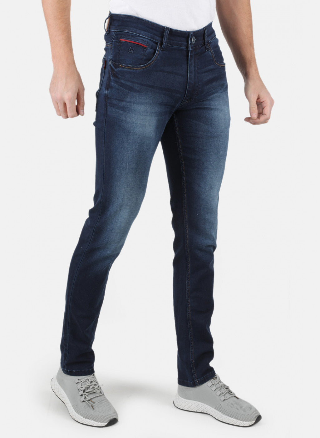 Men Navy Blue Skinny Fit Denim