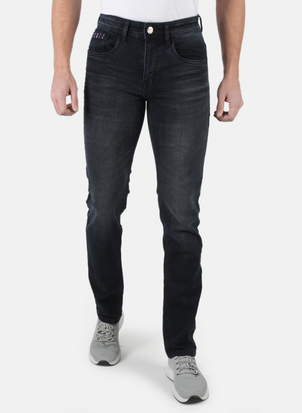 Men Navy Blue Narrow Fit Denim