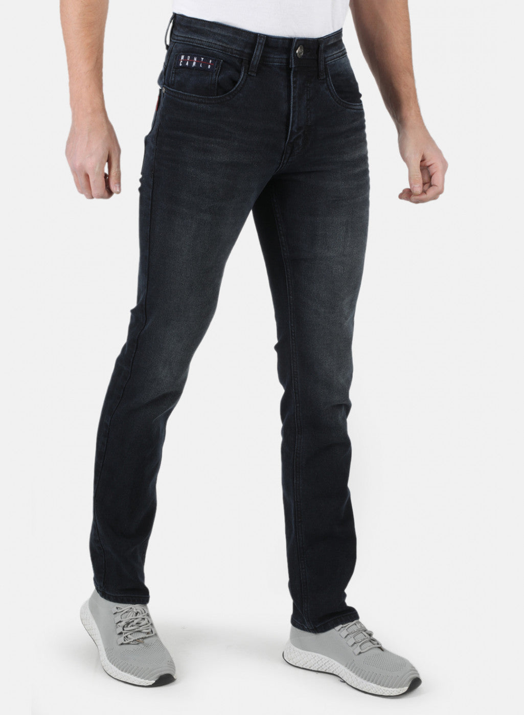 Men Navy Blue Narrow Fit Denim