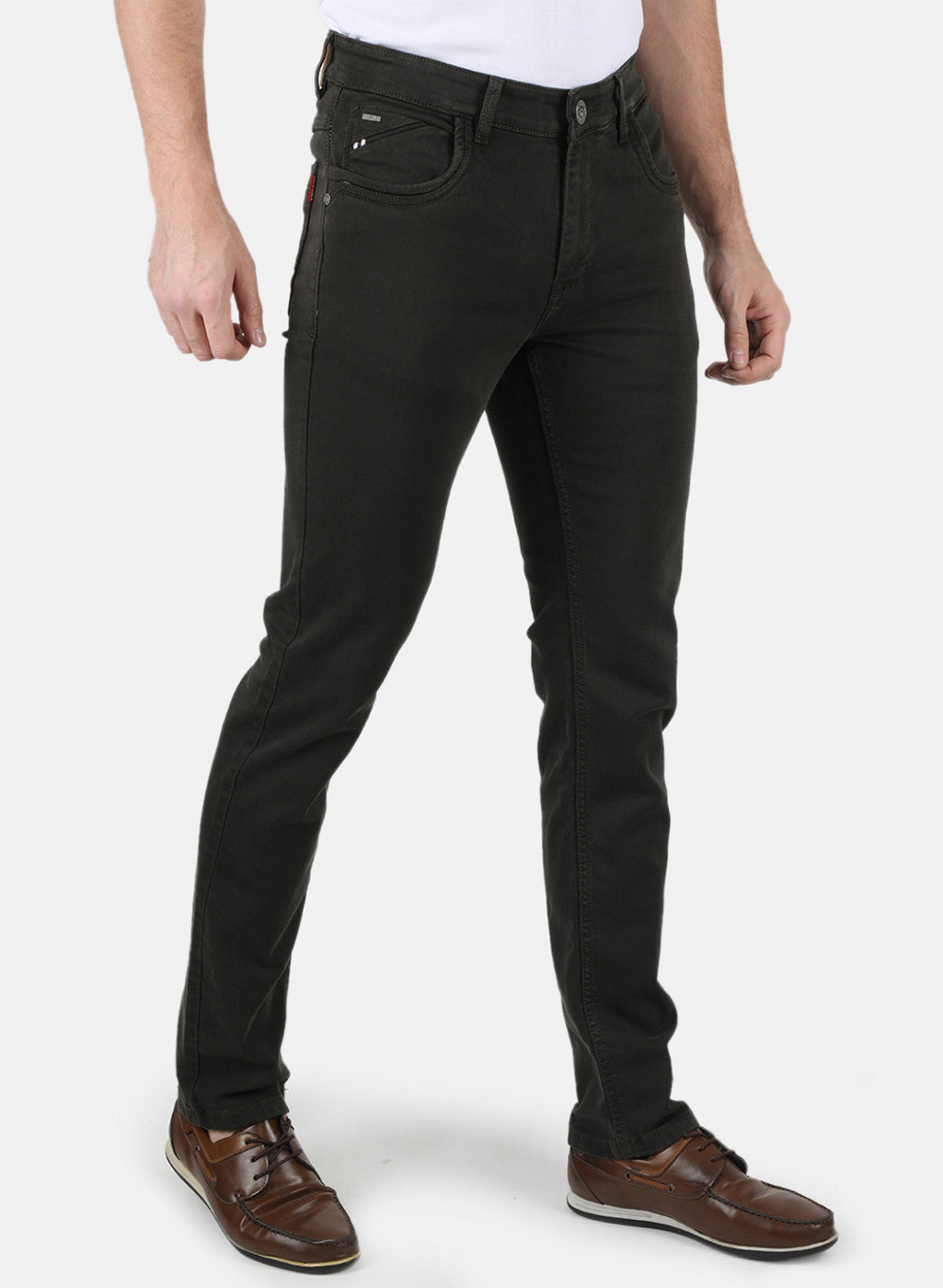 Men Green Narrow Fit Denim