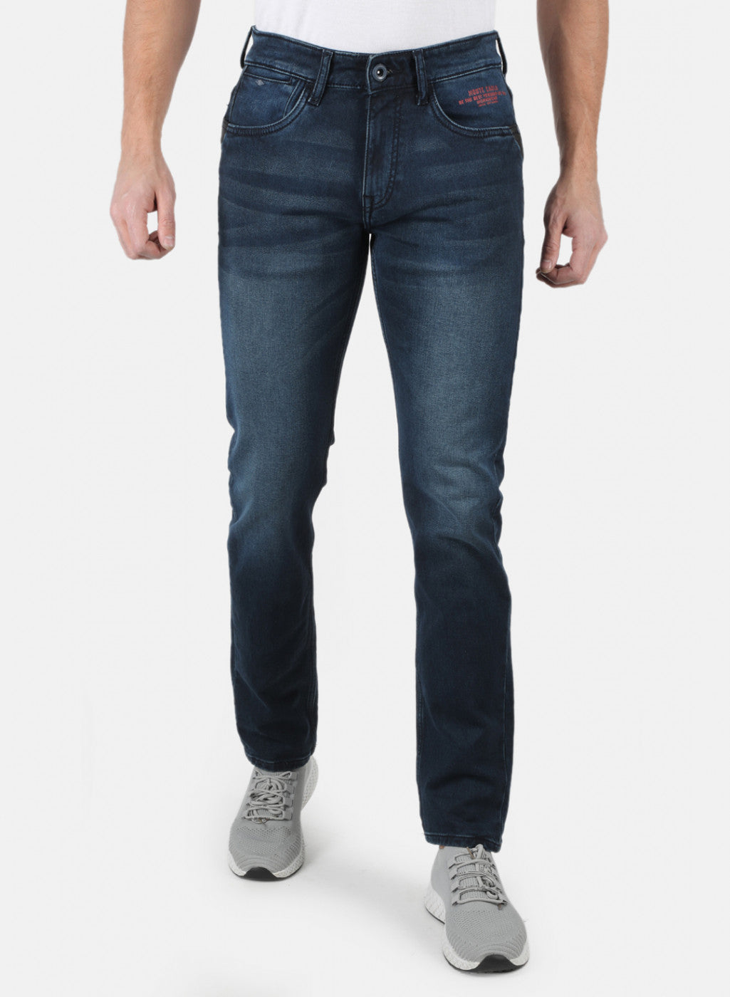 Men Navy Blue Narrow Fit Denim