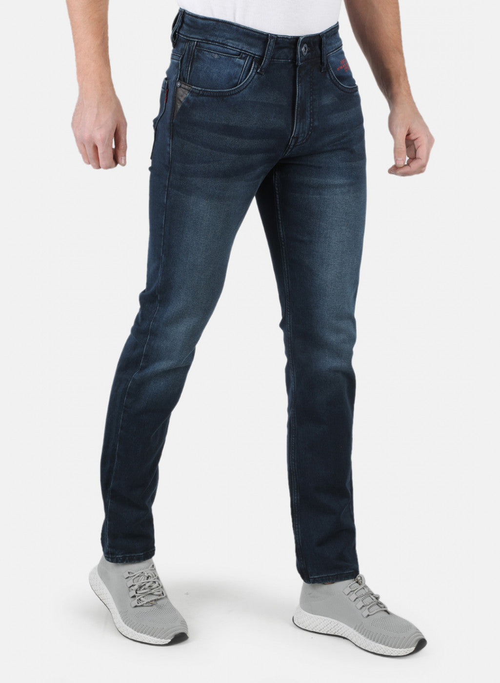 Men Navy Blue Narrow Fit Denim