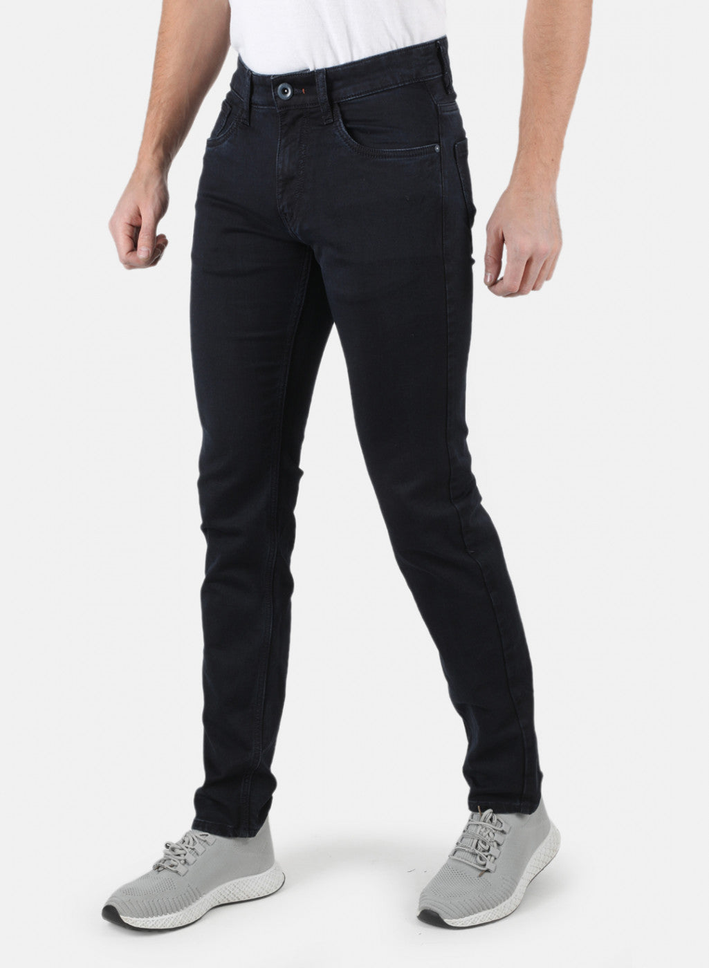 Men Navy Blue Narrow Fit Denim