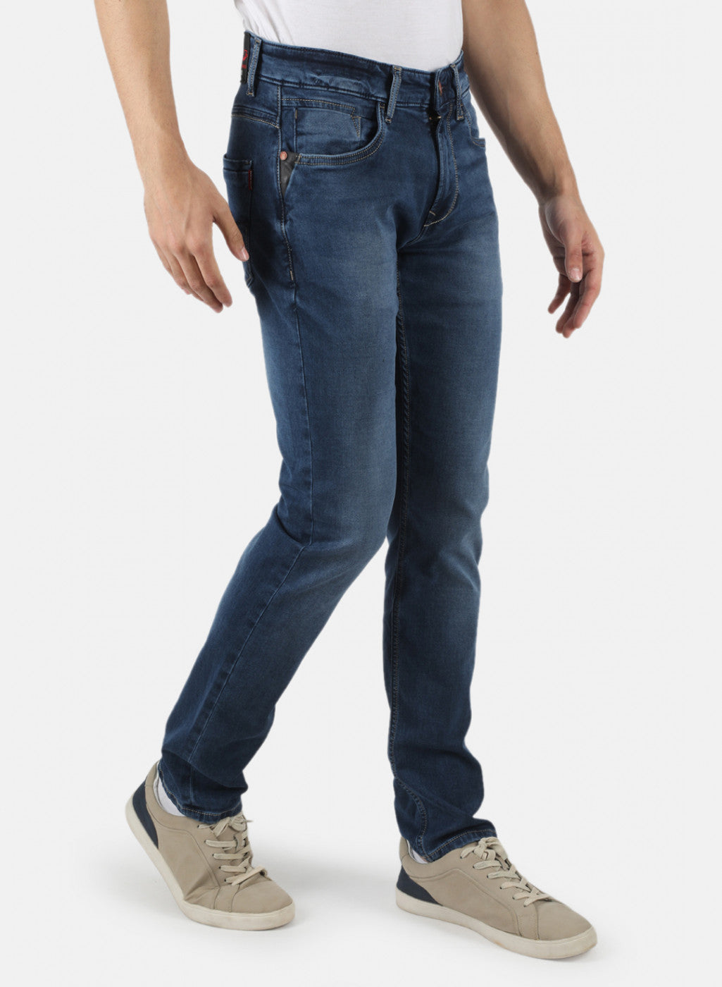 Men Navy Blue Narrow Fit Denim