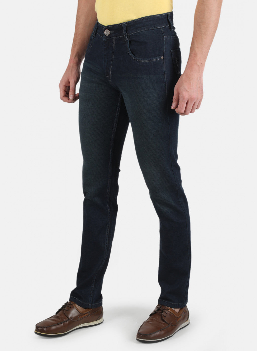 Men Navy Blue Narrow Fit Denim