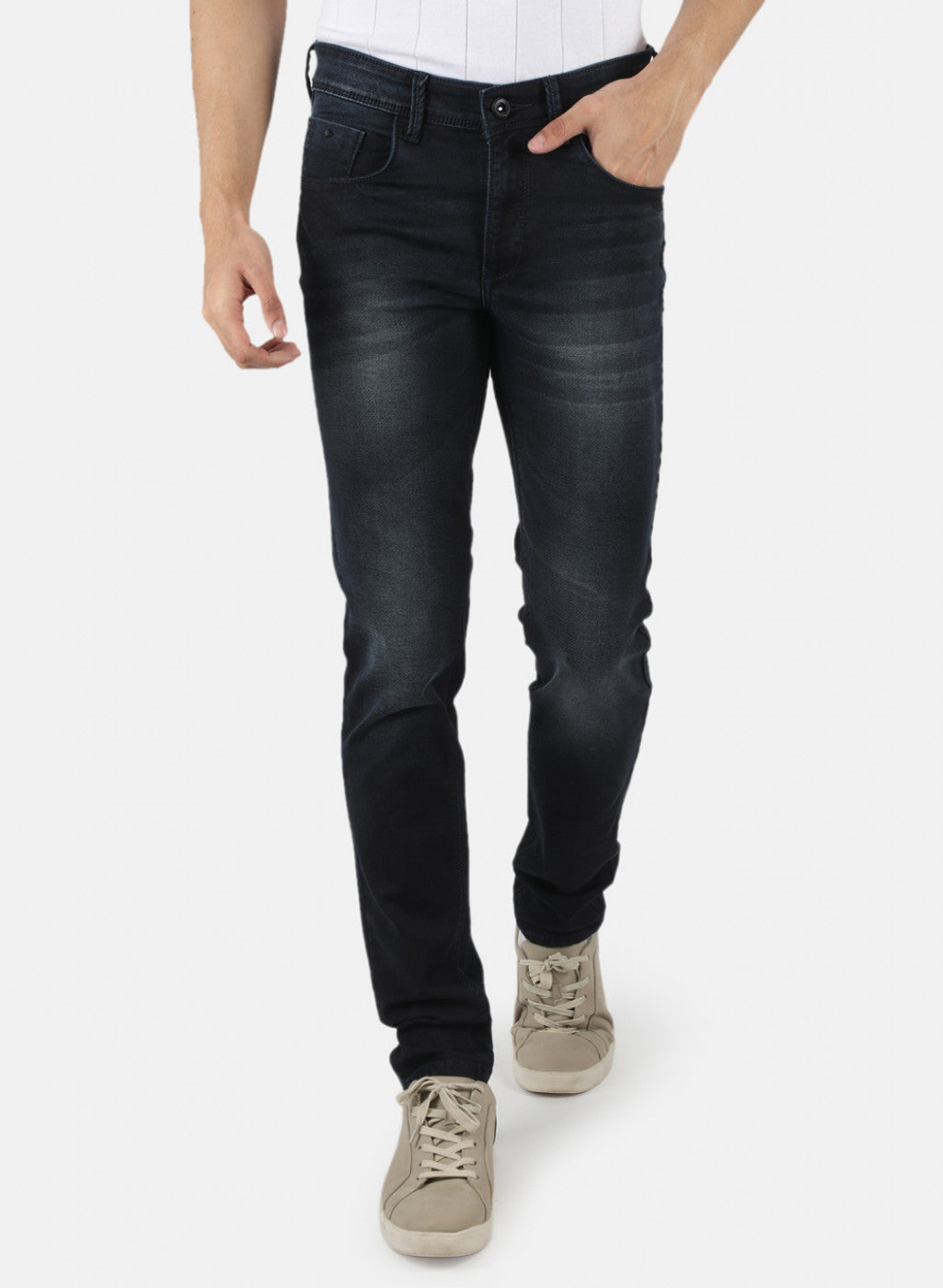 Men Black Skinny Fit Denim